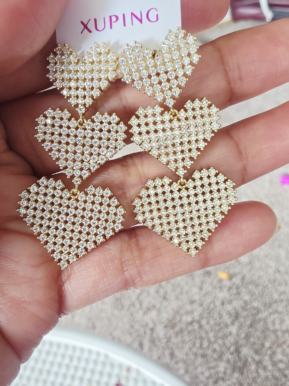 Hermosos Aretes De Corazon Para Dama Oro Laminado 14k
